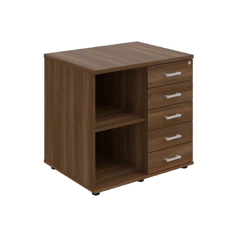 HOBIS skříň stolová pravá s policí a zásuvkami - SPKZ 80 60 P P, léta podél, ořech