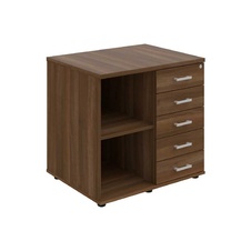 HOBIS skříň stolová pravá s policí a zásuvkami - SPKZ 80 60 P P, léta podél, ořech