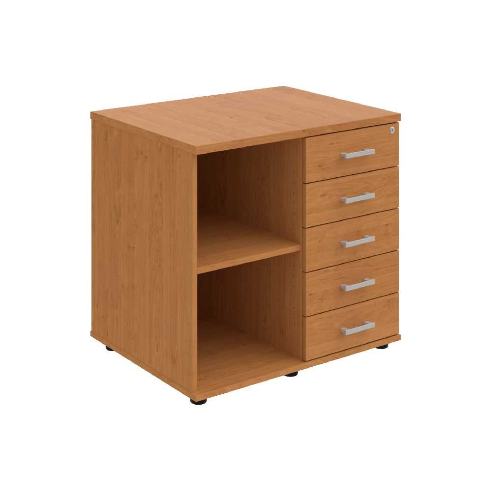 HOBIS skříň stolová pravá s policí a zásuvkami - SPKZ 80 60 P P, léta podél, olše