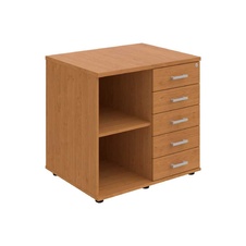 HOBIS skříň stolová pravá s policí a zásuvkami - SPKZ 80 60 P P, léta podél, olše