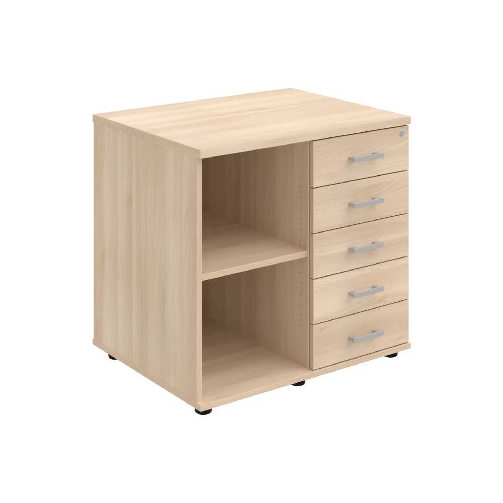 HOBIS skříň stolová pravá s policí a zásuvkami - SPKZ 80 60 P N, léta napříč, akát