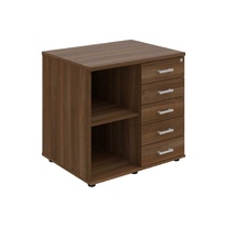 HOBIS skříň stolová pravá s policí a zásuvkami - SPKZ 80 60 P N, léta napříč, ořech
