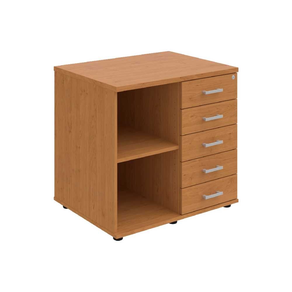 HOBIS skříň stolová pravá s policí a zásuvkami - SPKZ 80 60 P N, léta napříč, olše