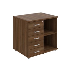 HOBIS skříň stolová levá s policí a zásuvkami - SPKZ 80 60 L P, léta podél, ořech