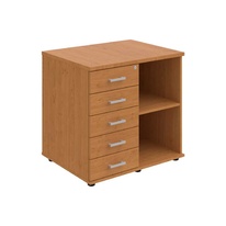 HOBIS skříň stolová levá s policí a zásuvkami - SPKZ 80 60 L P, léta podél, olše