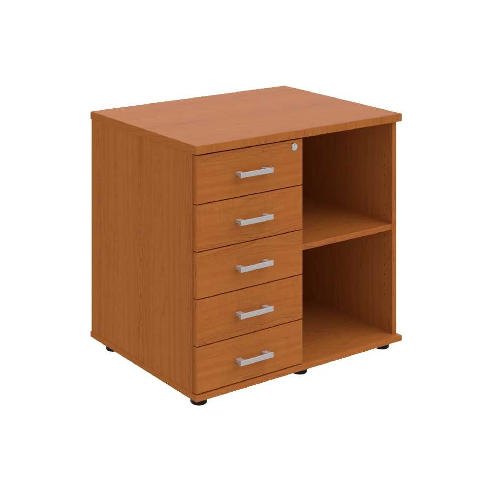 HOBIS skříň stolová levá s policí a zásuvkami - SPKZ 80 60 L N, léta napříč, třešeň