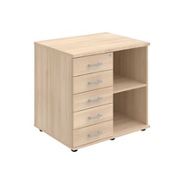 HOBIS skříň stolová levá s policí a zásuvkami - SPKZ 80 60 L N, léta napříč, akát