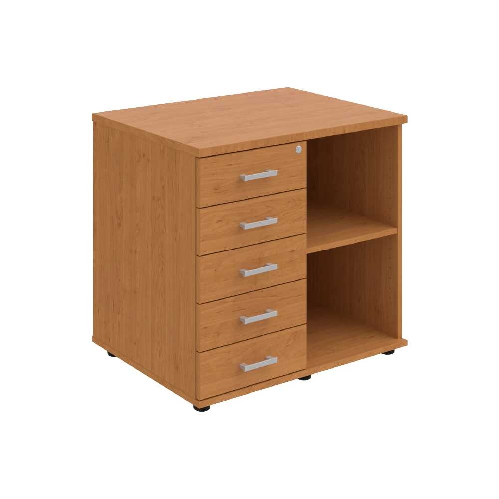 HOBIS skříň stolová levá s policí a zásuvkami - SPKZ 80 60 L N, léta napříč, olše