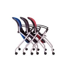 Jednací židle Metis na kolečkách, červená