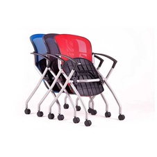 Jednací židle Metis na kolečkách, červená