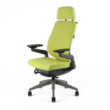 Kancelářská čalouněná židle Karme, s podhlavníkem, zelená