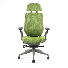 Kancelářská židle Karme MESH, s podhlavníkem, zelená žíhaná