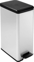 Plastový odpadkový koš Curver Slim Bin 40l, stříbrná