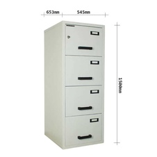 Ohnivzdorná 4-zásuvková kartotéka, formát A4, světle šedá