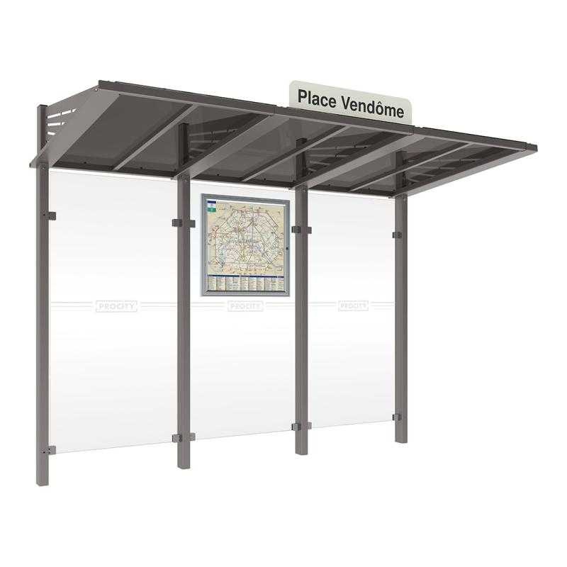 Autobusová zastávka CONVIVIALE bez bočnic 3000 mm