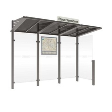 Autobusová zastávka CONVIVIALE s pravou bočnicí 3000 mm