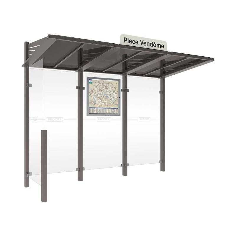 Autobusová zastávka CONVIVIALE s levou bočnicí 3000 mm