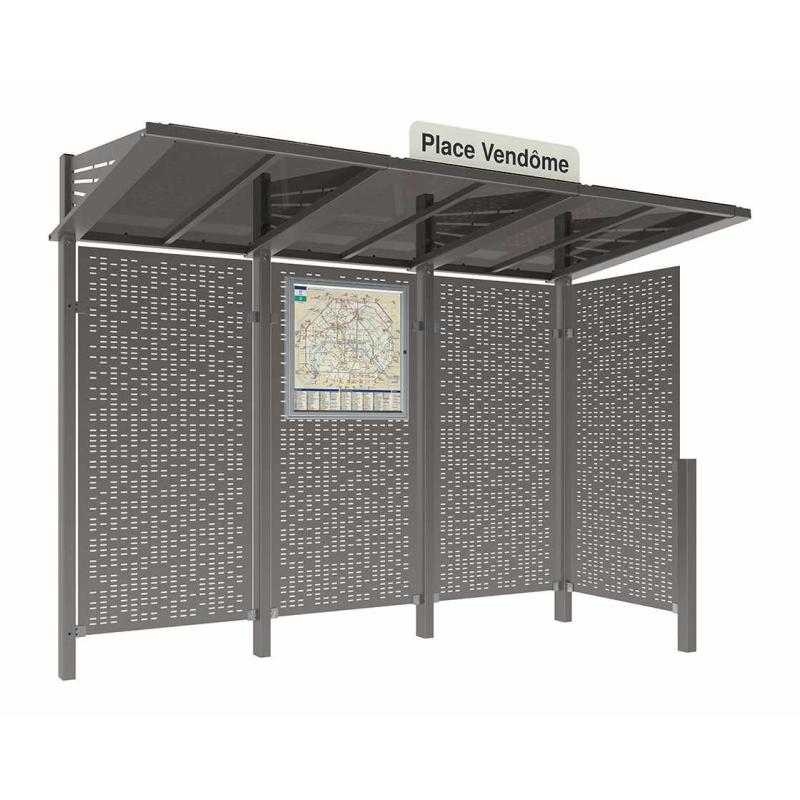 Autobusová zastávka CONVIVIALE s bočním krytem vpravo 3000 mm