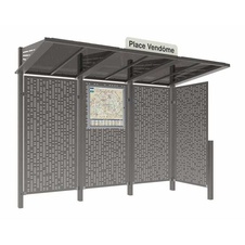 Autobusová zastávka CONVIVIALE s bočním krytem vpravo 3000 mm