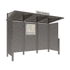 Autobusová zastávka CONVIVIALE s bočnicemi 3000 mm