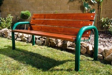 Parková lavička 1500 mm, trubková konstrukce zelená RAL 6005