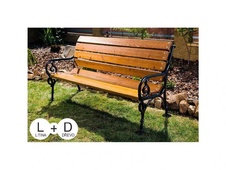 Parková lavička P4 1900 mm s jasanovými prkny a litinovou konstrukcí