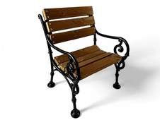 Parková křeslo borovice P3 s litinovou konstrukcí