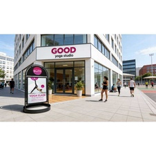 Reklamní áčko City Elegant Steel, 50x70 cm, černá