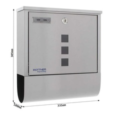 Rottner Costa poštovní schránka s tubusem, nerez