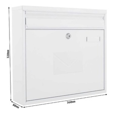 Rottner Teramo ocelová poštovní schránka, bílá
