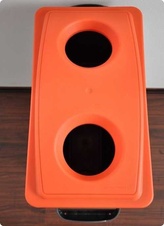 Koš ECO na tříděný odpad 60 l, červené víko