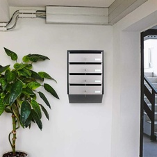 Rottner Depot 4 set poštovních schránek, stříbrno-černá