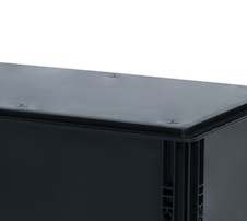Plastová ESD Euro přepravka 400x300x320 mm, s víkem, plný úchyt