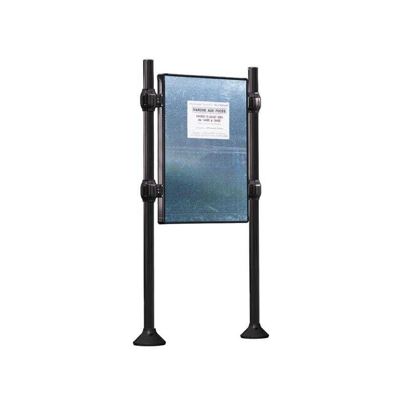 Informační vývěsní tabule Kartáčovaná nerez 24xA4 na výšku, černá