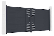 Brána dvoukřídlá G21 Marion 392x173 cm, antracit