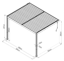 Bioklimatická pergola G21 Trenton 4x3m, antracit