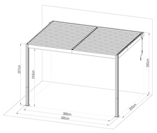 Bioklimatická celohliníková pergola G21 Trenton Premium 4x3m, antracit