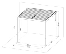 Bioklimatická celohliníková pergola G21 Trenton Premium 3x3m, antracit