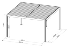 Bioklimatická celohliníková pergola G21 Austin Premium 4x4m, antracit