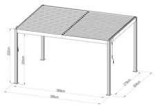 Bioklimatická celohliníková pergola G21 Austin Premium 4x3m, antracit