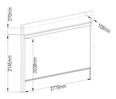 Boční markýza G21 3x2,6 m pro pergolu Trenton 3x3 a 4x3 m, antracit