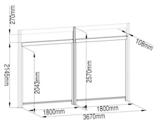 Boční markýza G21 4x2,6 m pro pergolu Trenton 4x3 a 4x4 m, antracit