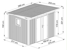 Zahradní domek G21 Madison 731 - 289 x 253 cm, metalická silver