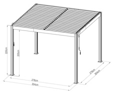 Bioklimatická celohliníková pergola G21 Austin Premium 3x3m, antracit