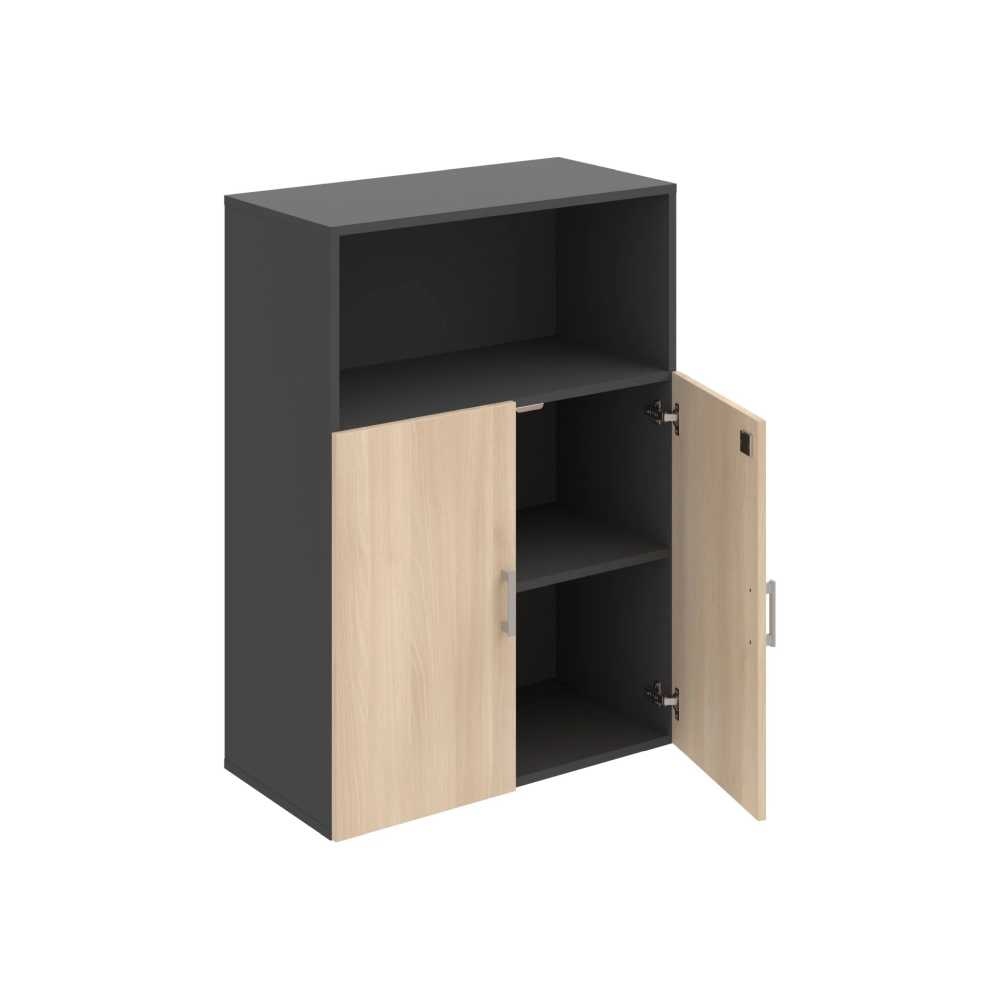 HOBIS kancelářská policová skříň - DZ 3 80 02, zámek Huwill, antracit-akát