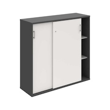 HOBIS kancelářská policová skříň - SZ 3 120 02, zámek zásuvkový, antracit-bílá