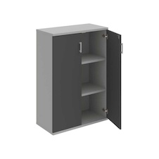 HOBIS kancelářská policová skříň - SZ 3 80 01, zámek Huwill, šedá-antracit
