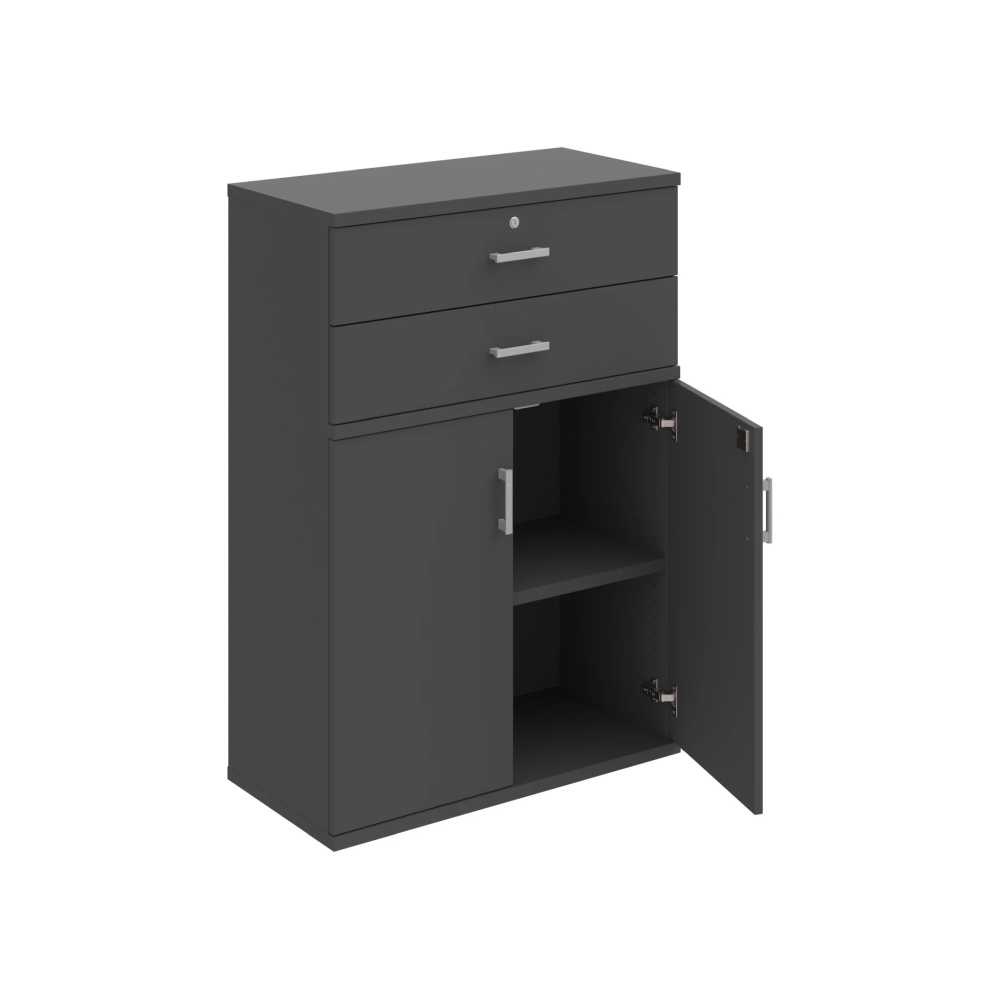 HOBIS kancelářská policová skříň - SZ 3 80 03, zámek Huwill, antracit
