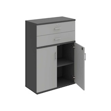 HOBIS kancelářská policová skříň - SZ 3 80 03, zámek Huwill, antracit-šedá