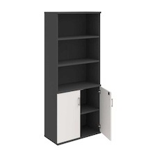 HOBIS kancelářská policová skříň - SZ 5 80 03, zámek Huwill, antracit-bílá